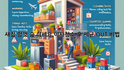 새집🏡, 맘껏 숨 쉬세요! 이사청소 후 세균 OUT 비법 🧹✨